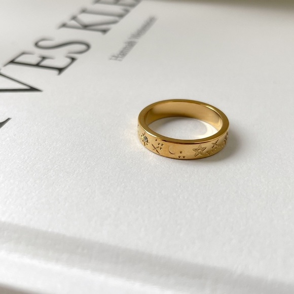 Celestial ring, Starry ring, constellation ring,gold stacking ring, cz ring - Picture 6 of 6